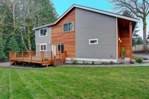 Elegant exterior look after engineered wood siding installation